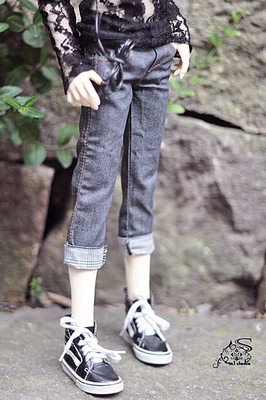 taobao agent M3 BJD baby clothing hot hot sells 4 points and 3 points, Uncle Uncle turned over seven -point denim trousers Zhuang Shuzhu