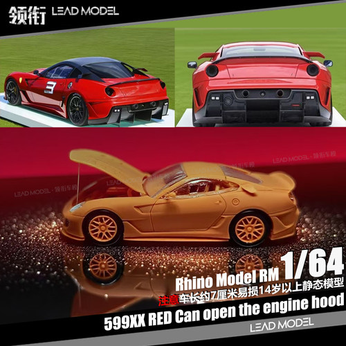 【顺丰】现货|599XX 开盖引擎细节 标准红 RM Rhino 1/64 车模型
