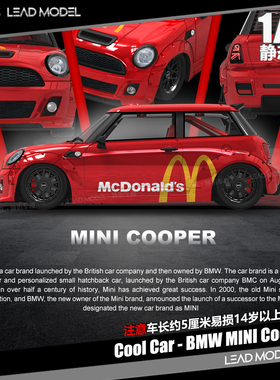 【领衔】现货|MINI Cooper Cool Car定制涂装 64 宝马迷你车模型