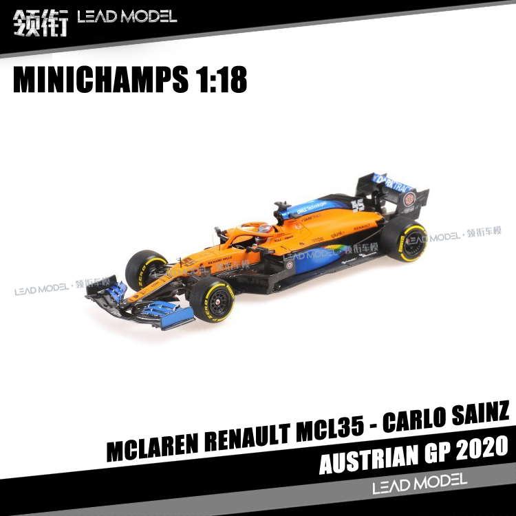【领衔】现货|塞恩斯 迈凯伦 MCL35 #55 MINICHAMPS 1/18 车模型