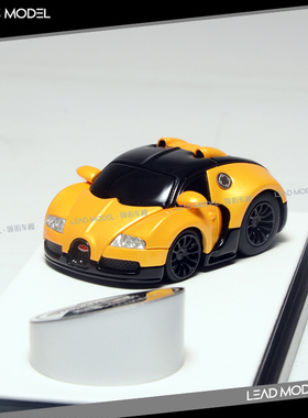 【领衔】现货|黄黑 Bugatti Q版 布加迪 蛋蛋车模型 1/64 TP 收藏