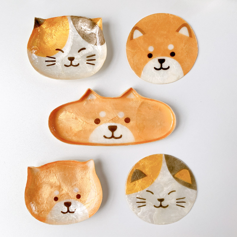 日本柴犬猫咪造型首饰收纳托盘