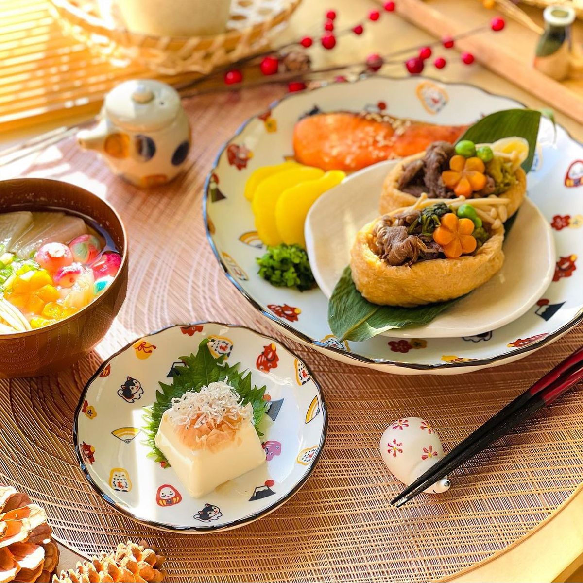 吾山窑平盘陶瓷和风达摩经典日式