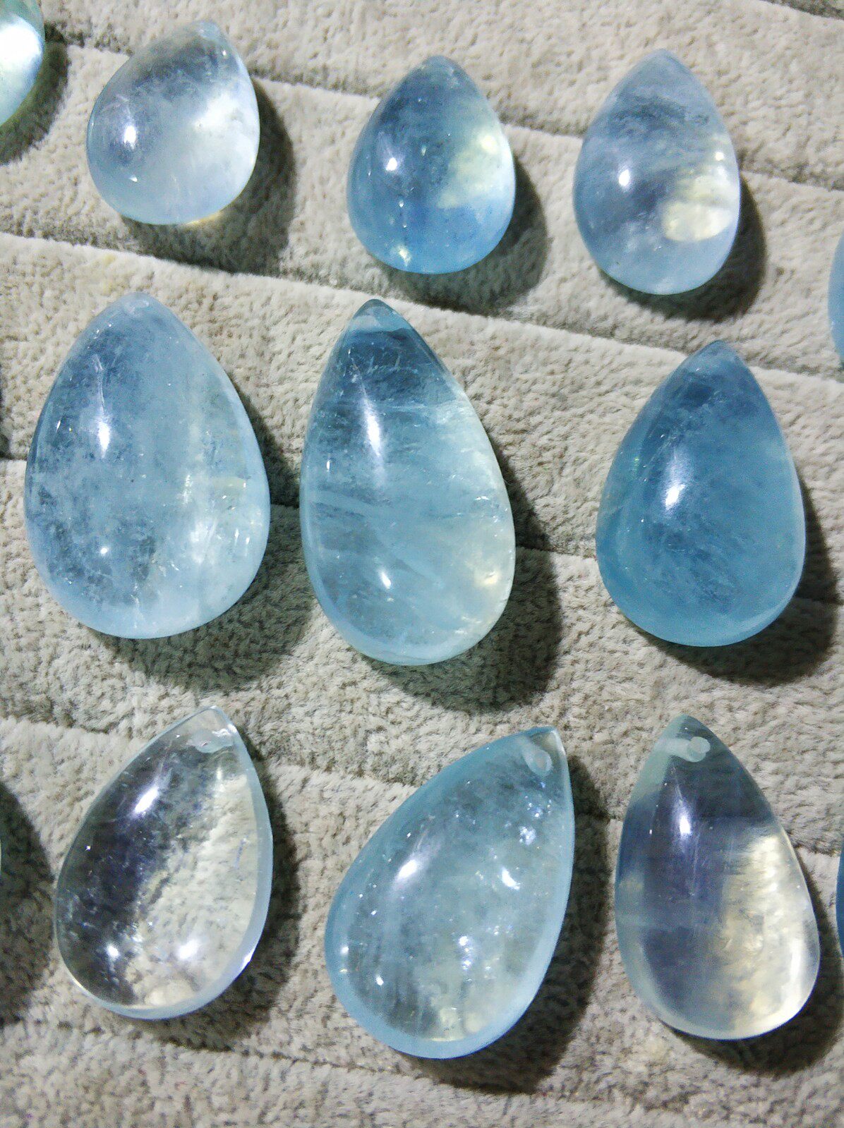 天然水晶海蓝宝吊坠水滴挂件星光原石裸石时尚小配饰精美女士礼品