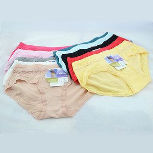 秋梦儿正品女士三角内裤 舒适防菌透气莫代尔纯棉档低腰