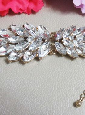 出口外贸饰品欧美时尚夸张豪华派对礼服表演闪亮满钻镶钻手链