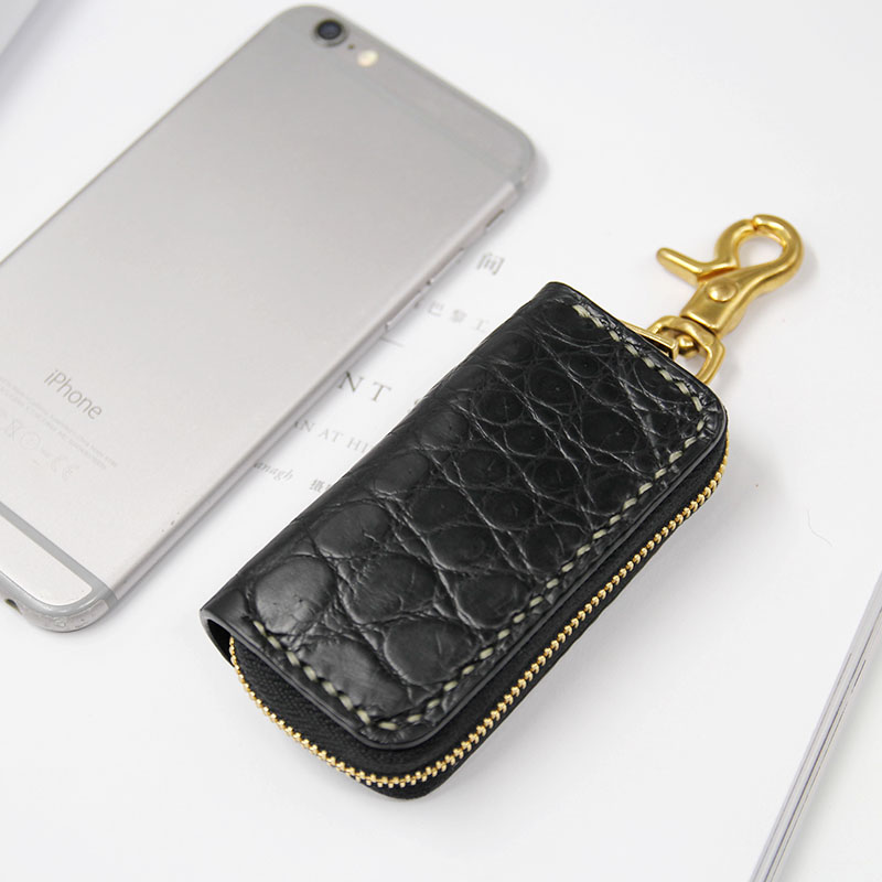 慢工稀有皮革拉链汽车钥匙包鳄鱼皮蟒蛇皮鲨鱼皮汽车钥匙保护套