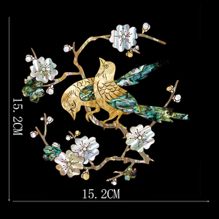 水移画仿螺钿贴纸家具琴凳遮丑翻新装饰贴画古典美女图景德镇磁盘