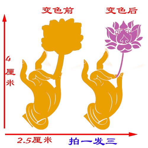 遇热水变色茶壶玻璃杯通用水壶贴纸温变贴纸中国龙