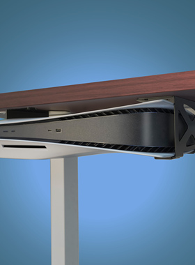 美易支PS5/PS5 Slim/Pro桌下金属收纳支架节约空间散热模板定位