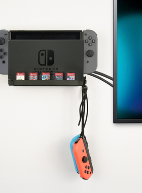 任天堂switch墙壁支架+手柄支架兼容老款/续航版/OLED游戏卡收纳