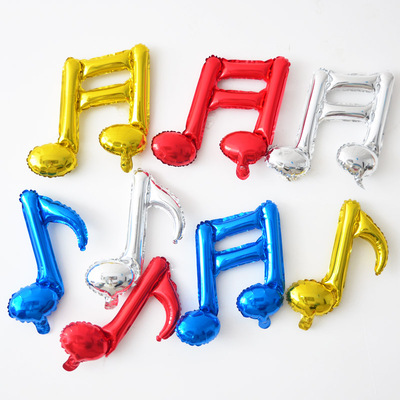 音符铝膜气球宝宝生日派对装饰