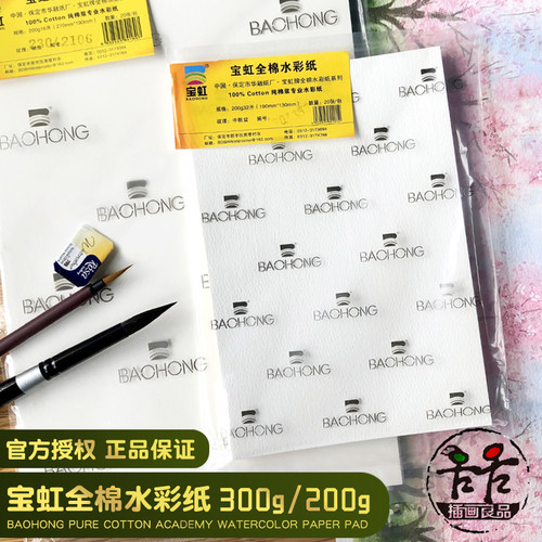 宝虹300g纯棉水彩纸散纸