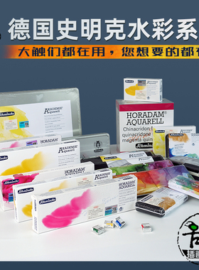 史明克固体水彩套装 学院级大师级半块全块颜料 大史小史铁盒木盒