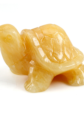 黄玉乌龟摆件办公室桌面装饰品