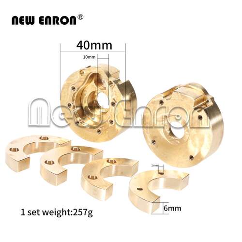 1/10 TRX4 桥边黄铜配重块 前后通用 升级件转向配重块 一对257克