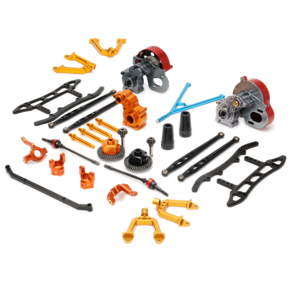 AXIAL 1/10 SCX10 一代90022铝合金转向杯C座后轴齿轮拉杆差速壳