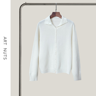 线条秋冬半高领单排扣内搭毛衣显瘦针织衫 简约 Nuts 悦迷Art