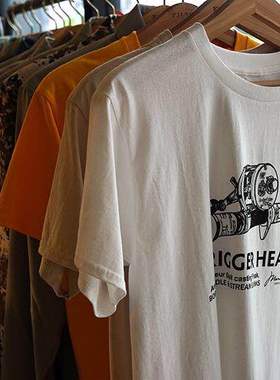 日本CASKET溪流文化T恤 短袖防晒钓鱼服 亚洲码纯棉鳟鱼 路亚枪柄