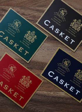 日本卡斯特 CASKET贴纸 杆筒 箱子品牌贴纸 钓鱼不干胶饵盒美观贴