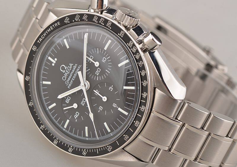 已售出【97新】欧米茄超霸登月黑面计时手上链男表311.30.42.30.01.005