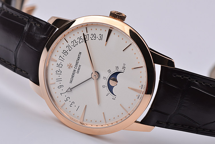 已售出【98新】江诗丹顿传承玫瑰金日历逆跳月相男表4010U/000R-B329