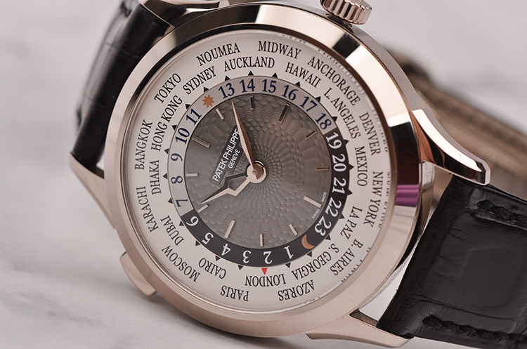 已售出【98新】百达翡丽新款白金世界时间自动机械折叠扣男表5230G-014