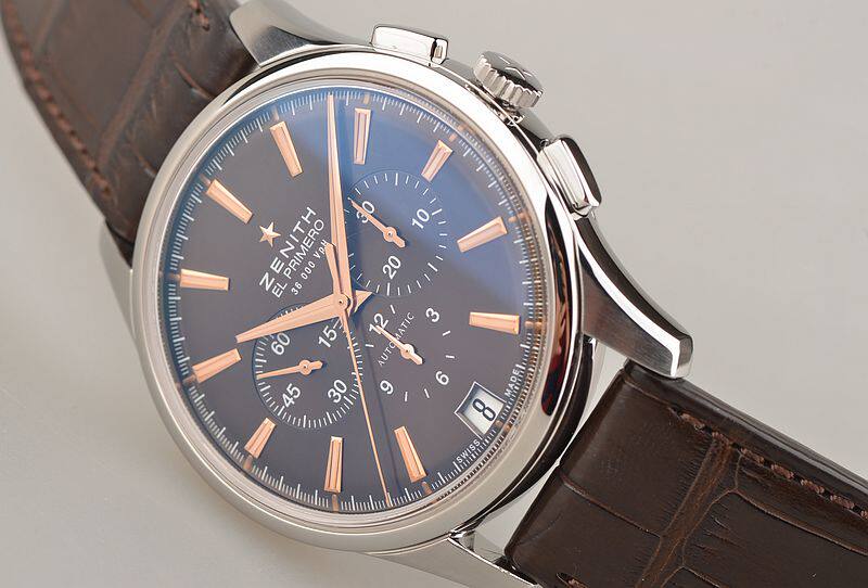 已售出【98新】真力时巧克力盘计时日历自动男表03.2110.400/75.C498