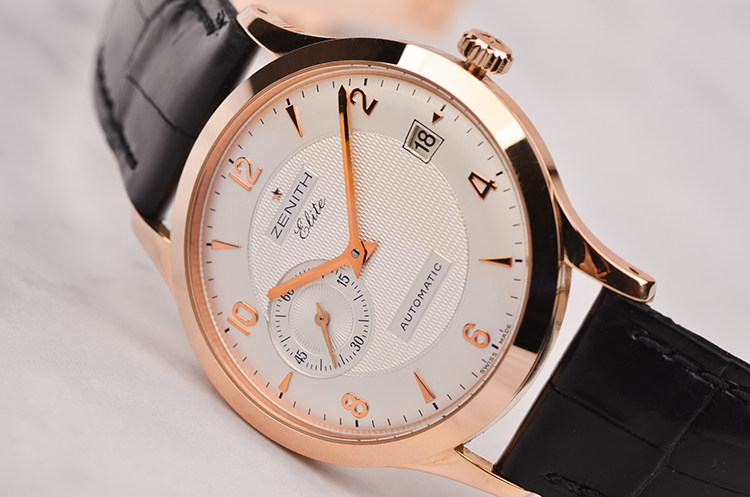 【97新】真力时玫瑰金小三针日历自动男表17.1125.680/02.C490