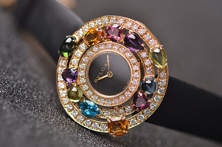 已售出【98新】宝格丽高级珠宝腕表系列黄金镶钻及彩宝石英女表101339