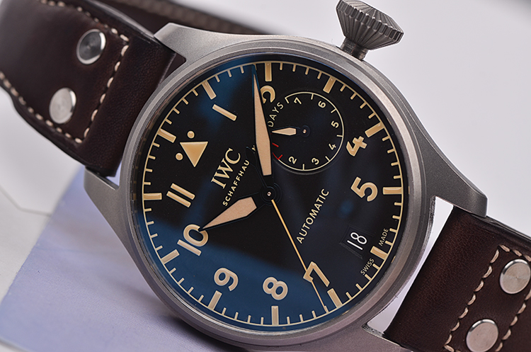 已售出【98新】万国大飞钛合金动显日历7日链自动机械男表IW501004全套