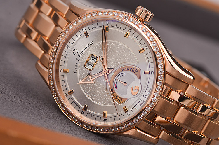 已售出【未使用品】宝齐莱整体玫瑰金镶钻大日历男表00.10905.03.16.31