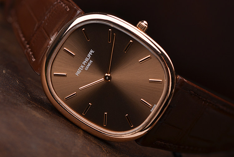 【98新】百达翡丽Golden Ellipse玫瑰金自动男表3738/100R-001