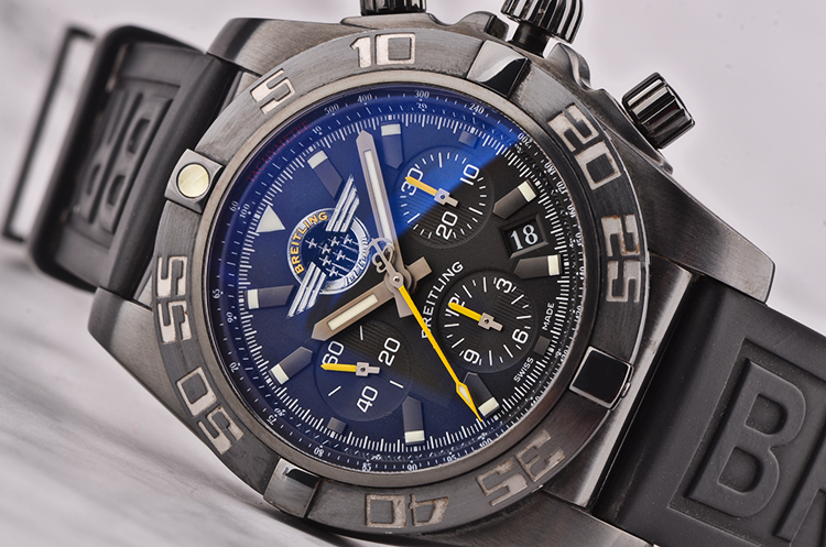 已售出【98新】百年灵限量版黑钢计时日历自动男表MB01109L/BD48-109W