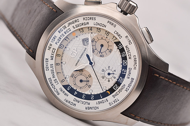 已售出【97新】芝柏钛合金世界时计时日历自动男表49700-21-132-HBBB