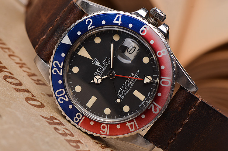 【中古美品】劳力士 GMT Master百事圈16750自动机械男表