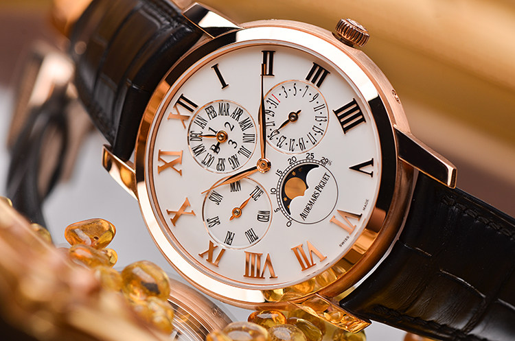 已售出【99新】爱彼龙年限量玫瑰金万年历月相男表26391OR.OO.D088CR.01