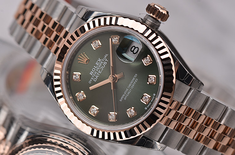 已售出【国行全新】劳力士日志型279171绿面镶钻自动机械女表 新保卡7月