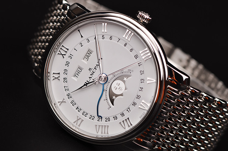 已售出【98新】宝珀Villeret全历月相编织钢带自动男表6654-1127-mmb