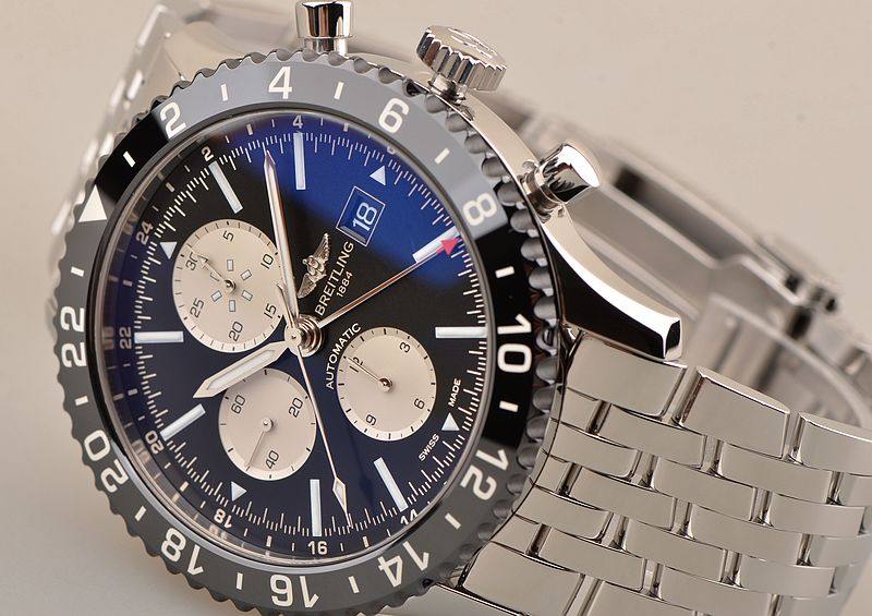 已售出【97新】百年灵航空飞行计时陶瓷圈计时日历男表Y2431012/BE10