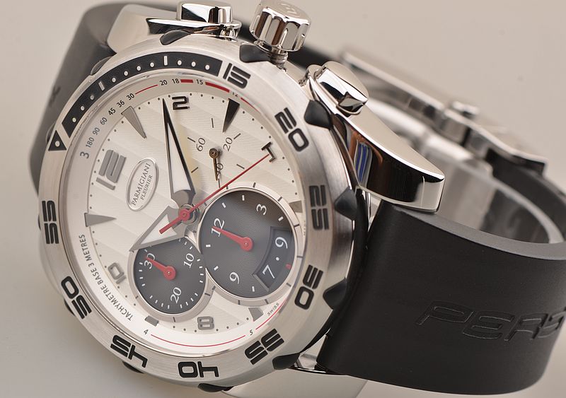 已售出【97新】帕玛强尼PERSHING 002自动机械胶带计时男表PF602472.06