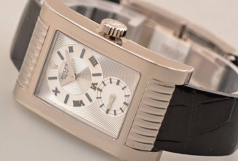 已售出【未使用品】劳力士白金切利尼医生王子小三针手上链折叠扣男表54419