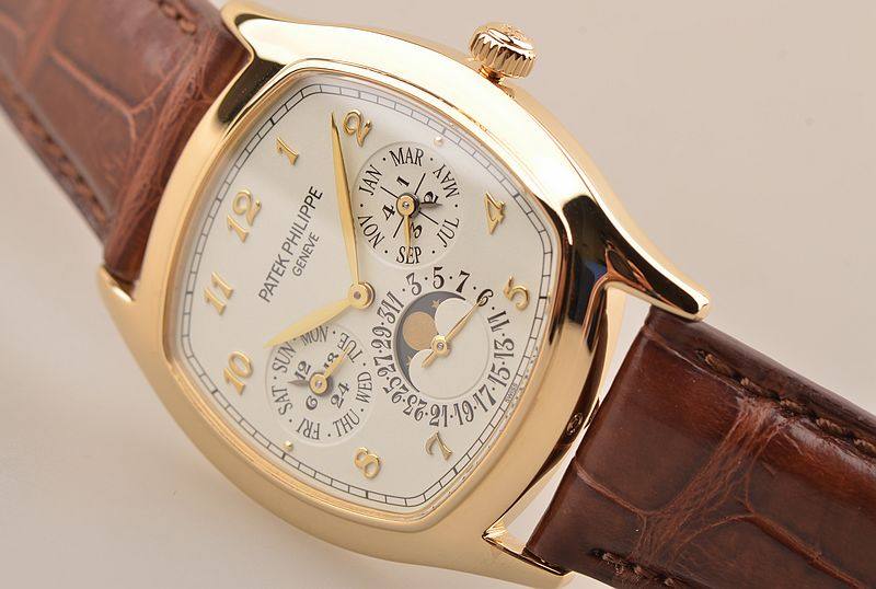 已售出【97新】百达翡丽复杂功能计时系列万年历月相自动男表5940J-001