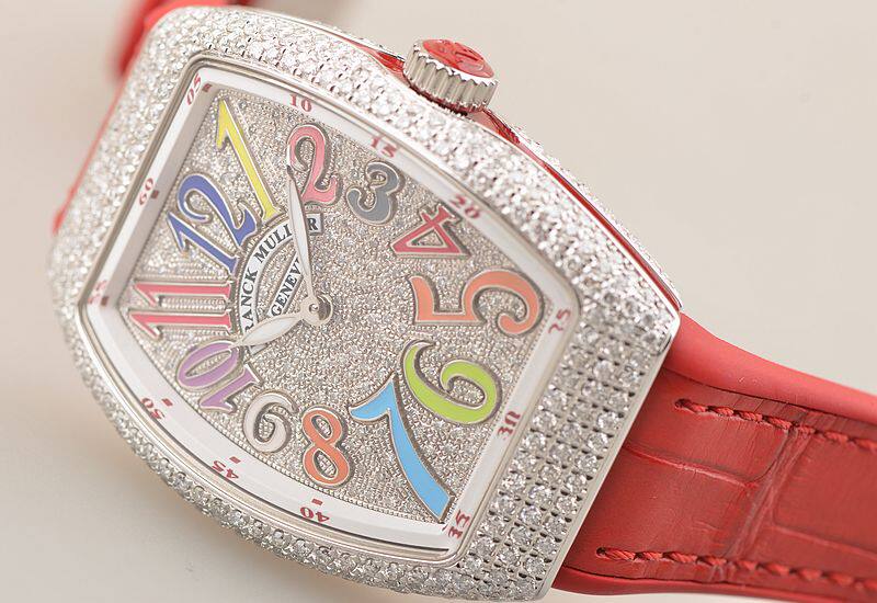 已售出【99新】法兰克穆勒VANGUARD LADY精钢后镶钻彩字盘石英女表