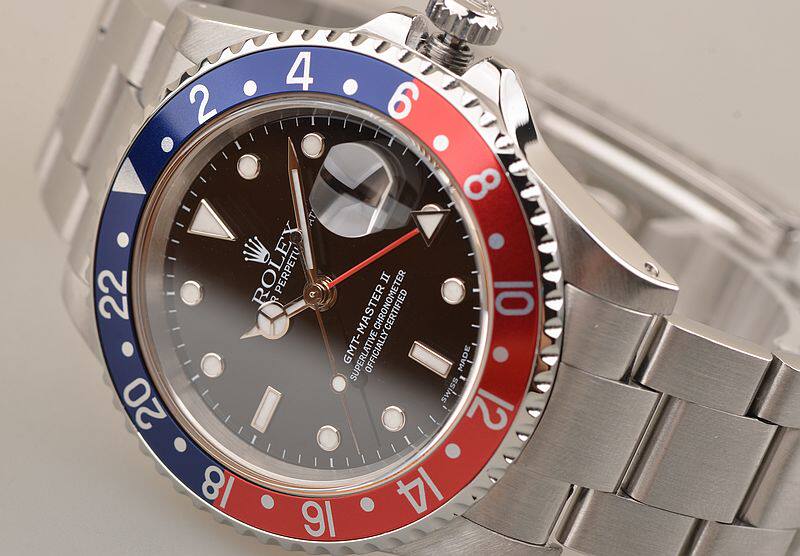 已售出【96新】劳力士红蓝可乐圈GMT自动机械钢带男表16710 Y字头