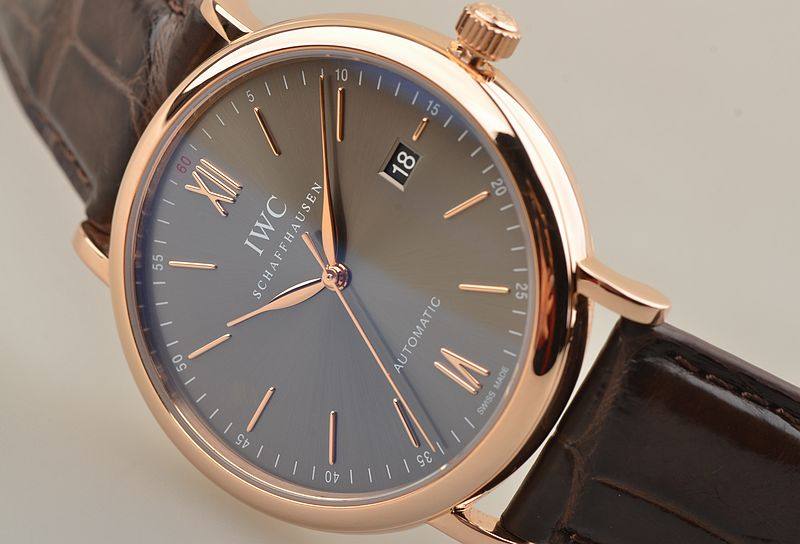 已售出【97新】IWC万国柏涛菲诺玫瑰金大三针自动男表IW356511盒证齐