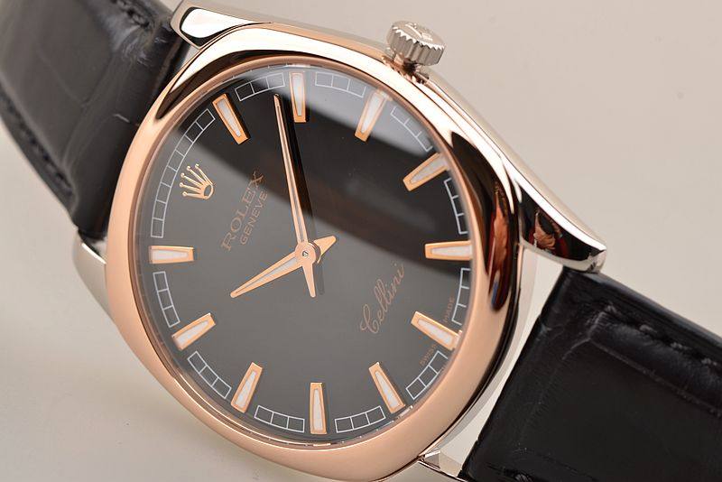 已售出【97新】劳力士双色金切利尼手上链折叠扣皮带男表4243