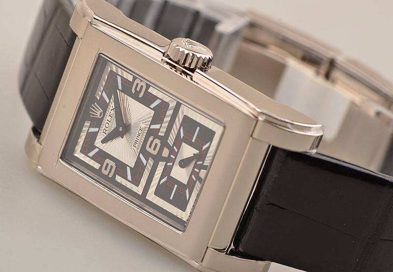 【未使用】劳力士切利尼王子医生白金小三针折叠扣皮带男表5443/9