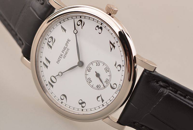 已售出【97新】百达翡丽卡拉卓华白金小三针手上链皮带腕表5022G