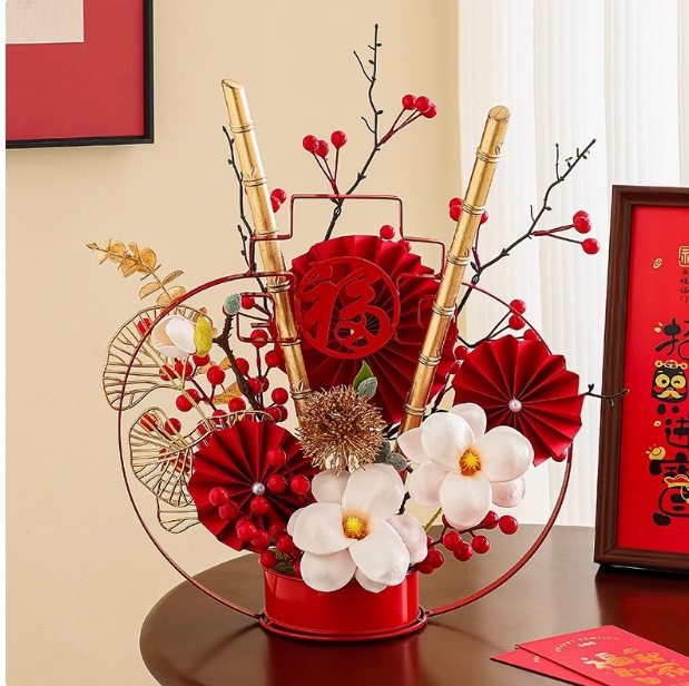 2026新年装饰发财红果仿真花假花摆设客厅乔迁新居摆件春节年宵花